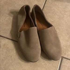 Lucky Brand 7 Taupe Suede Slip-Ons